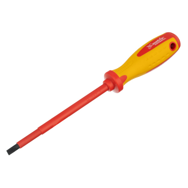 картинка Отвертка Insulated, SL6.5 x 150 мм, CrMo, до 1000 В, двухкомпонентная рукоятка Matrix Professional от магазина Одежда+