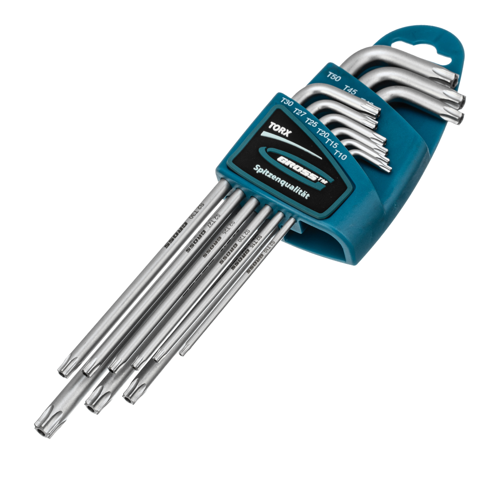 картинка Набор ключей имбусовых Torx -TT, 9 шт: T10-T50, экстра-длинные, S2, сатинированные Gross от магазина Одежда+