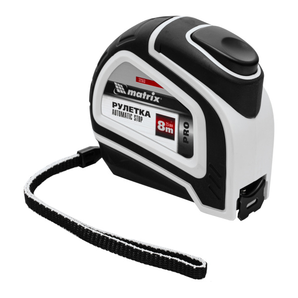 картинка Рулетка Autostop,8 м х 25 мм,двухкомпонентный корпус,автоматическая фиксация,Pro Matrix от магазина Одежда+