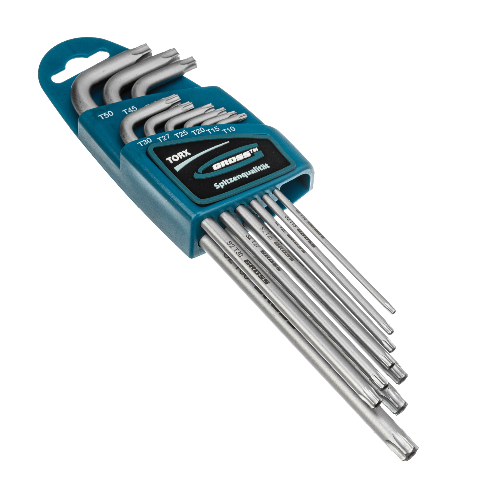 картинка Набор ключей имбусовых Torx -TT, 9 шт: T10-T50, экстра-длинные, S2, сатинированные Gross от магазина Одежда+