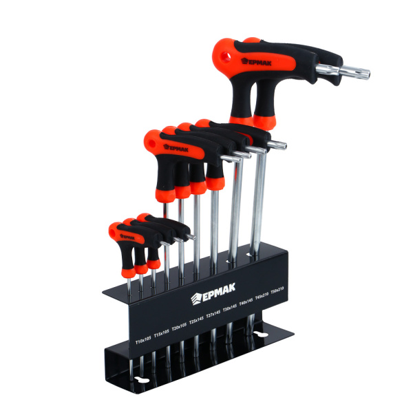 картинка ЕРМАК Набор Т-образных имбусовых ключей Torx T10-T15-T20-T25-T27-T30-T40-T45-T50 от магазина Одежда+
