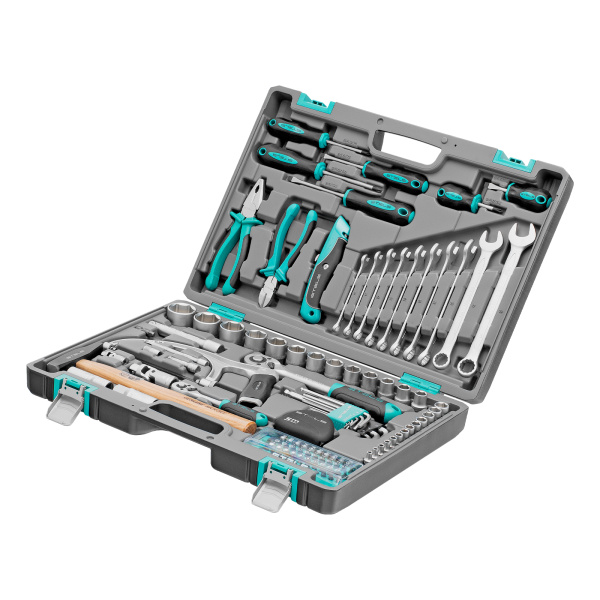 картинка Набор инструментов, 1/2", 1/4", CrV, пластиковый кейс 98 предметов Stels от магазина Одежда+
