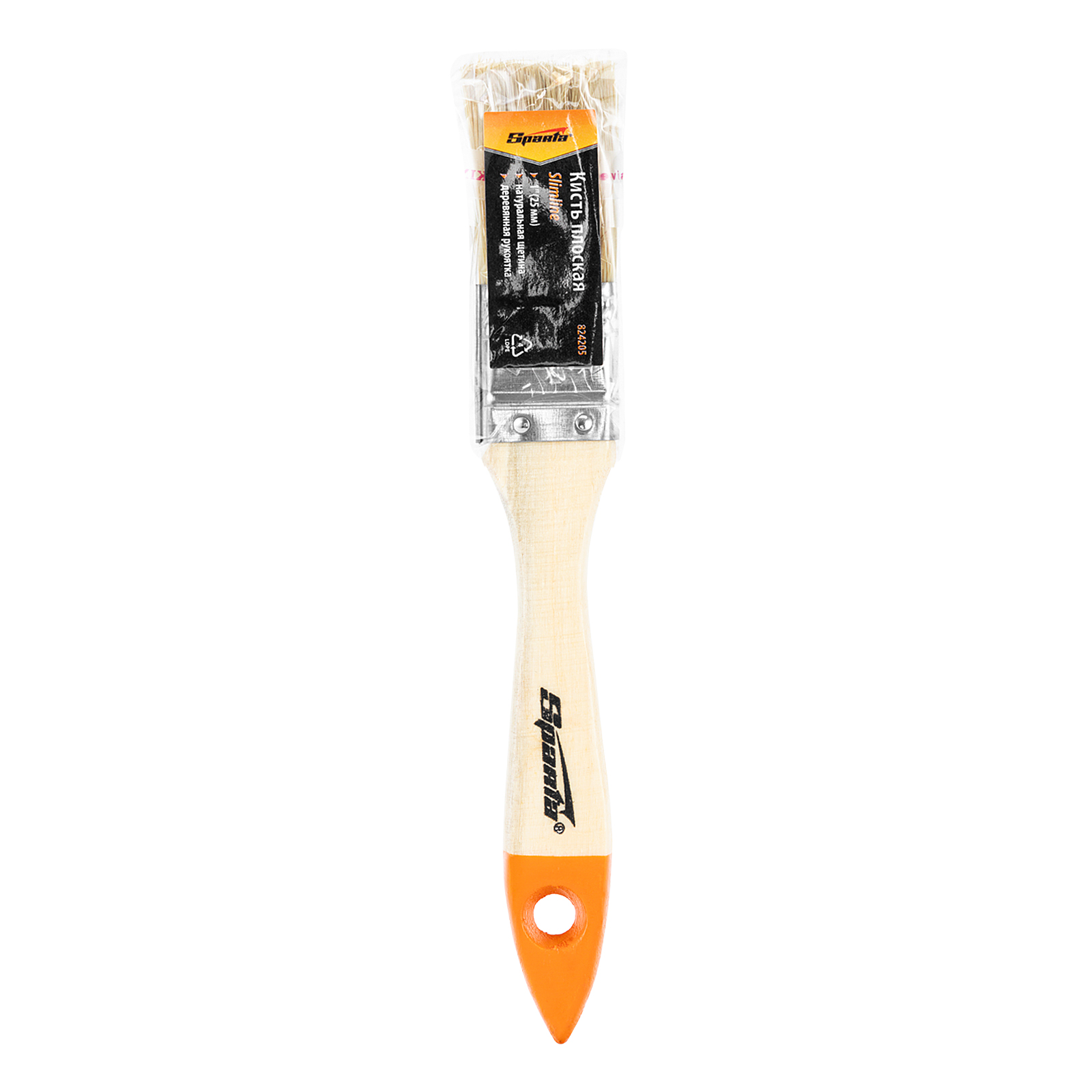картинка Кисть плоская Slimline 1" (25 мм) натуральная щетина, деревянная ручка Sparta от магазина Одежда+