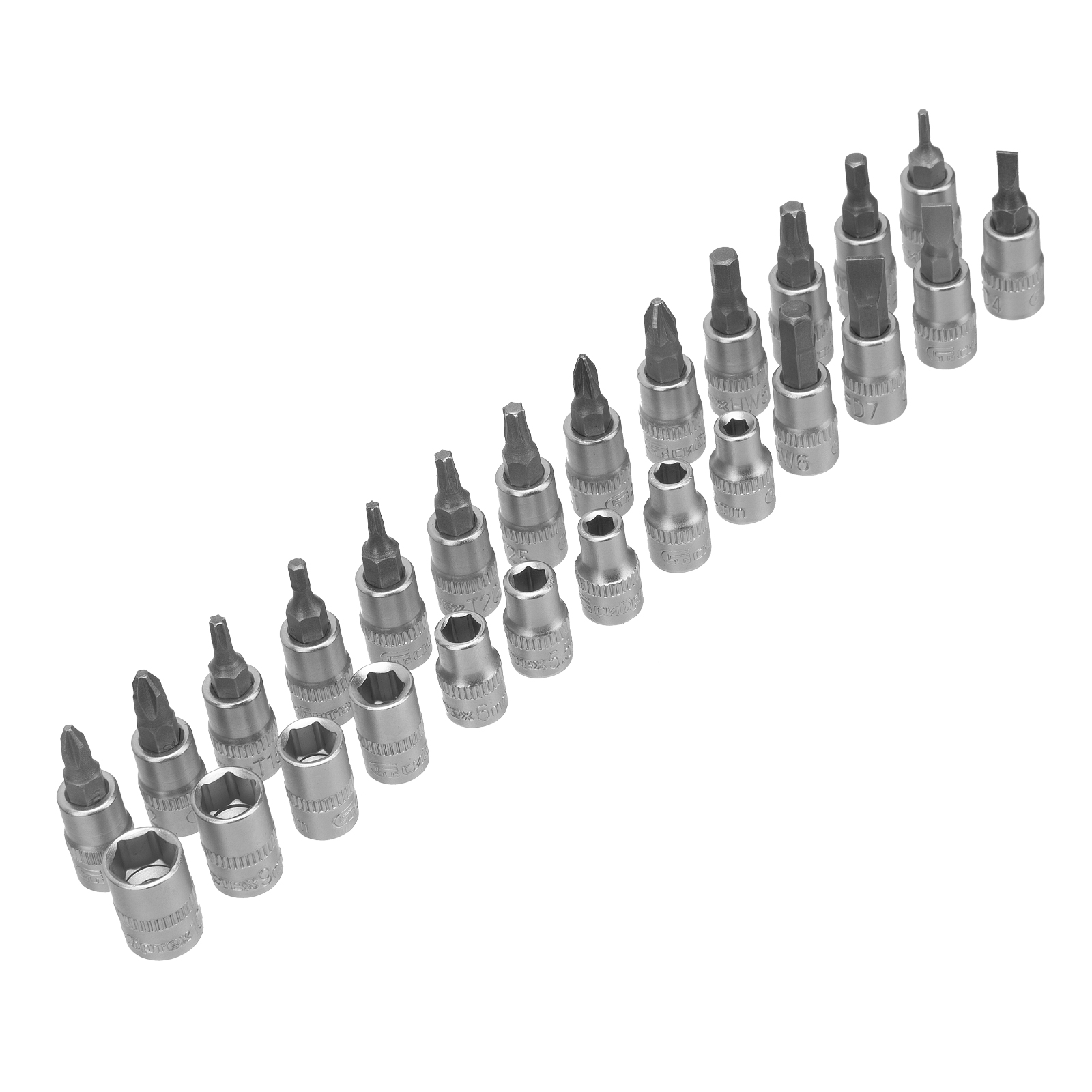 картинка Набор инструментов, 1/2", 1/4", пластиковый кейс, 82 предмета Сибртех от магазина Одежда+
