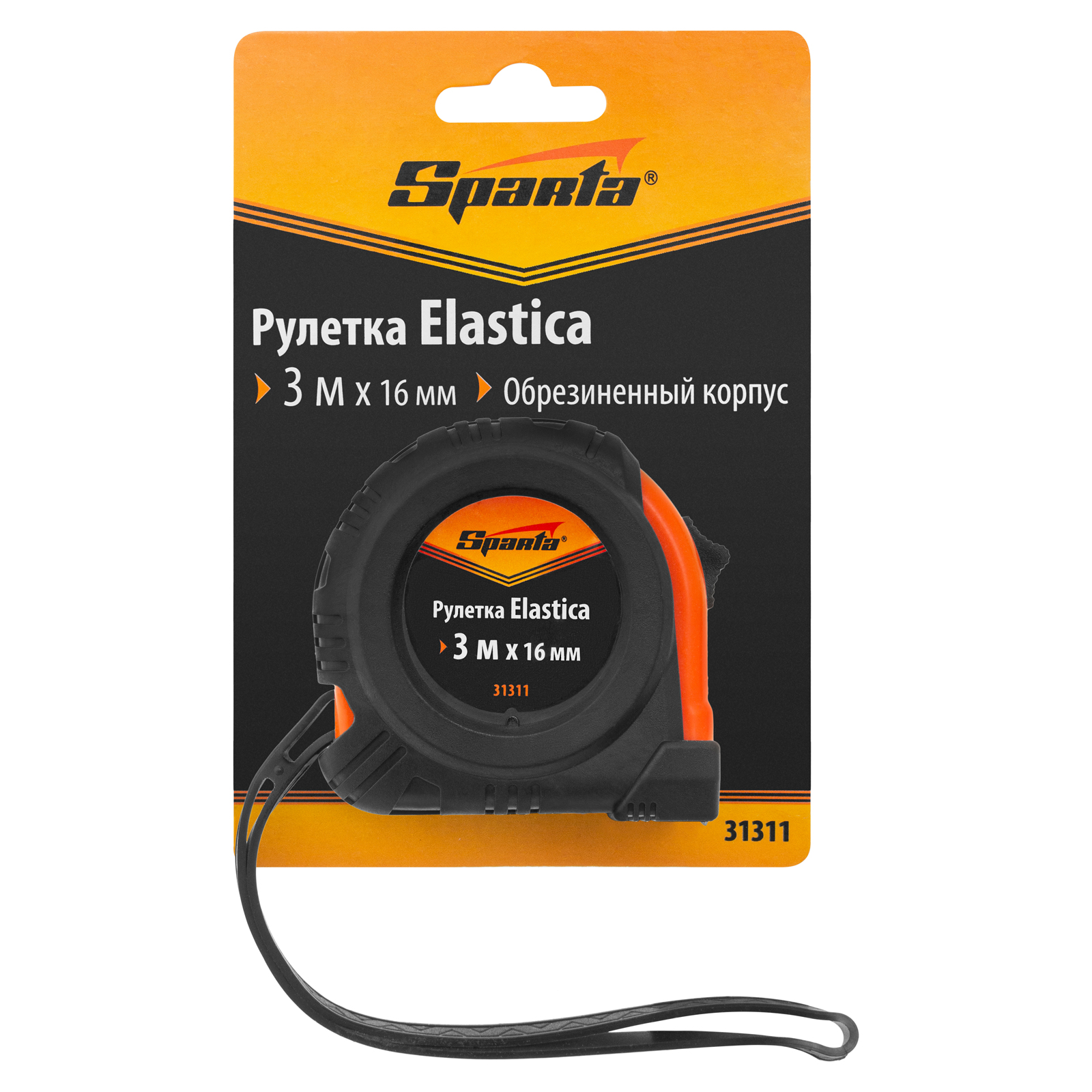 картинка Рулетка Elastica,3 м х 16 мм,обрезиненный корпус Sparta от магазина Одежда+