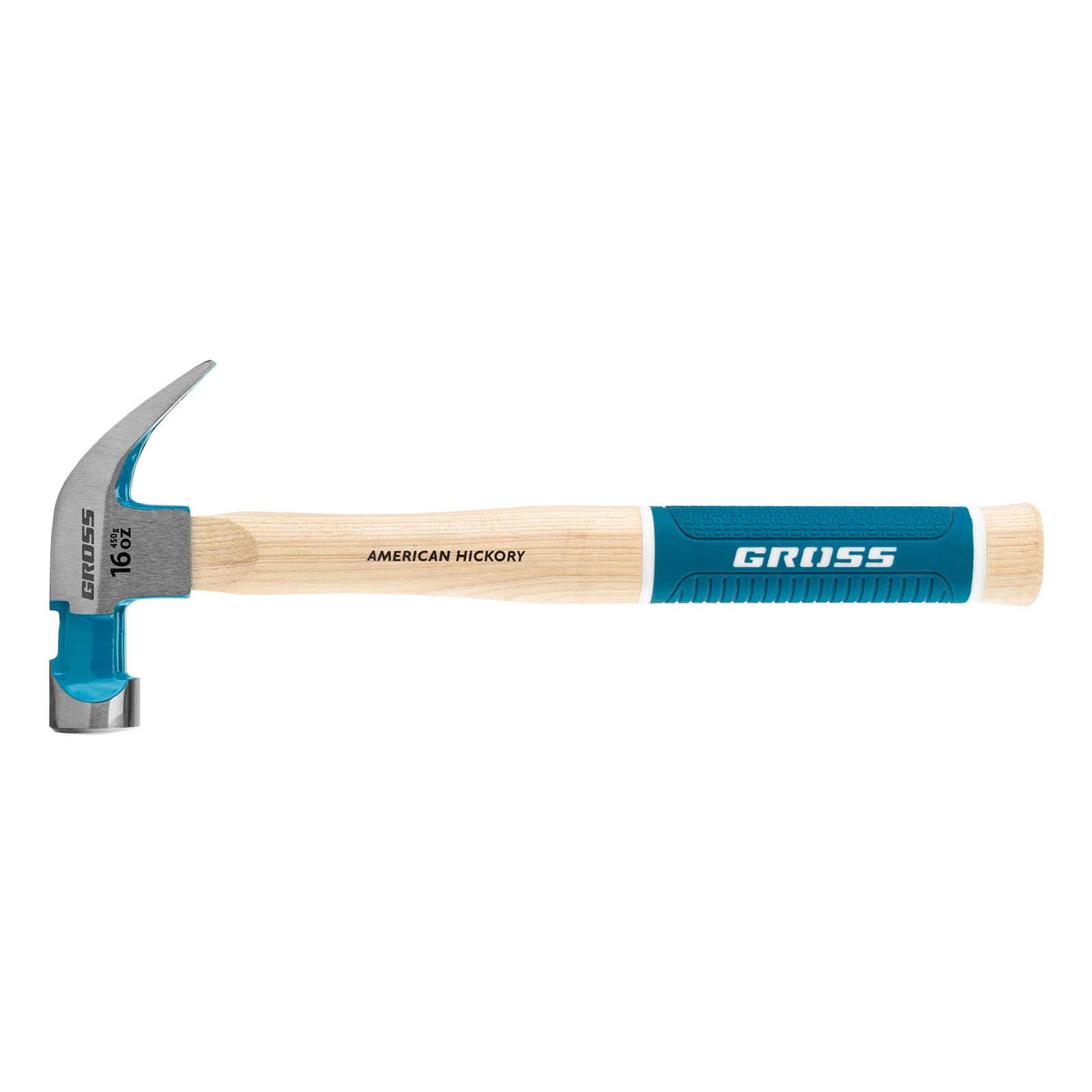 картинка Молоток-гвоздодер, 450 г, угол 45, магнит, обрезиненная рукоятка American hickory GROSS от магазина Одежда+
